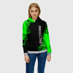 Толстовка-худи женская MINECRAFT, цвет: 3D-меланж — фото 2