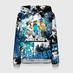 Толстовка-худи женская Minecraft Майнкрафт, цвет: 3D-меланж