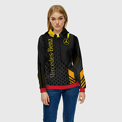 Толстовка-худи женская Mercedes-Benz, цвет: 3D-красный — фото 2