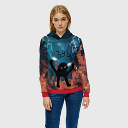 Толстовка-худи женская ЪУЪ Молнии, цвет: 3D-красный — фото 2