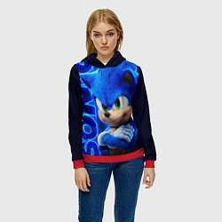 Толстовка-худи женская SONIC, цвет: 3D-красный — фото 2