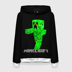 Толстовка-худи женская MINECRAFT CREEPER, цвет: 3D-белый