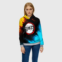 Толстовка-худи женская KIMETSU NO YAIBA, цвет: 3D-меланж — фото 2