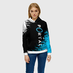 Толстовка-худи женская PORTAL, цвет: 3D-белый — фото 2