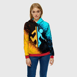 Толстовка-худи женская PORTAL, цвет: 3D-красный — фото 2