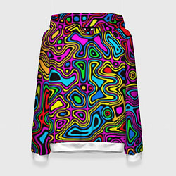 Толстовка-худи женская Психоделика, цвет: 3D-белый