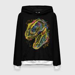 Толстовка-худи женская Тираннозавр Рекс, цвет: 3D-белый