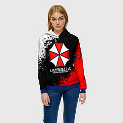Толстовка-худи женская RESIDENT EVIL UMBRELLA, цвет: 3D-синий — фото 2