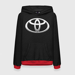 Толстовка-худи женская Toyota carbon, цвет: 3D-красный