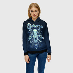Толстовка-худи женская Skull Sabaton, цвет: 3D-черный — фото 2