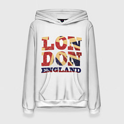 Толстовка-худи женская London, цвет: 3D-белый