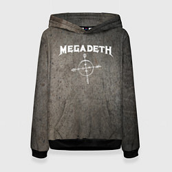 Толстовка-худи женская Megadeth, цвет: 3D-черный