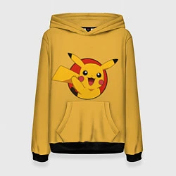 Толстовка-худи женская Pikachu, цвет: 3D-черный