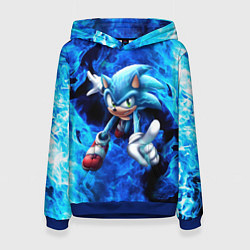 Толстовка-худи женская Blue Sonic, цвет: 3D-синий