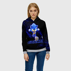 Толстовка-худи женская СОНИК, цвет: 3D-меланж — фото 2