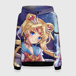 Толстовка-худи женская SAILOR MOON, цвет: 3D-черный