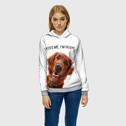 Толстовка-худи женская Ирландский сеттер, цвет: 3D-меланж — фото 2