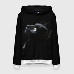Толстовка-худи женская Кот, цвет: 3D-белый