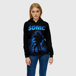 Толстовка-худи женская Sonic in shadow, цвет: 3D-черный — фото 2