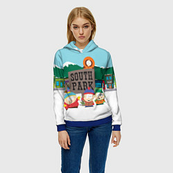 Толстовка-худи женская ЮЖНЫЙ ПАРК, цвет: 3D-синий — фото 2