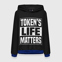 Толстовка-худи женская TOKENS LIFE MATTERS, цвет: 3D-синий