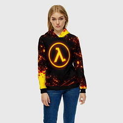 Толстовка-худи женская HALF-LIFE 3, цвет: 3D-черный — фото 2