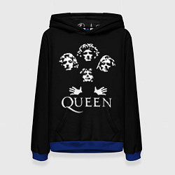 Толстовка-худи женская QUEEN НА СПИНЕ, цвет: 3D-синий