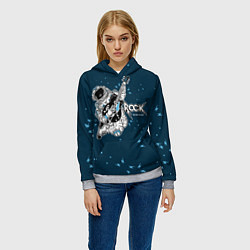 Толстовка-худи женская Космический рок, цвет: 3D-меланж — фото 2