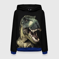 Толстовка-худи женская Динозавр T-Rex, цвет: 3D-синий