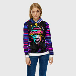 Толстовка-худи женская RETROGAMER3D47, цвет: 3D-белый — фото 2