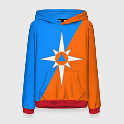 Толстовка-худи женская МЧС России, цвет: 3D-красный