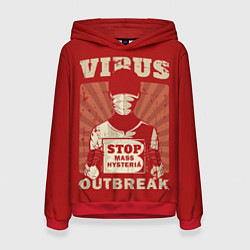 Толстовка-худи женская Virus Outbreak, цвет: 3D-красный