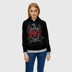 Толстовка-худи женская Slayer, цвет: 3D-меланж — фото 2