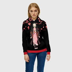 Толстовка-худи женская Незуко, цвет: 3D-красный — фото 2