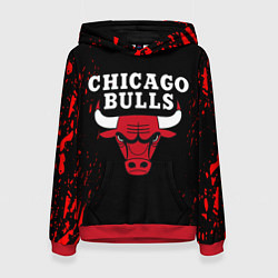 Толстовка-худи женская CHICAGO BULLS, цвет: 3D-красный