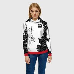 Толстовка-худи женская Michael Jordan 23, цвет: 3D-красный — фото 2