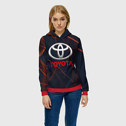 Толстовка-худи женская TOYOTA, цвет: 3D-красный — фото 2