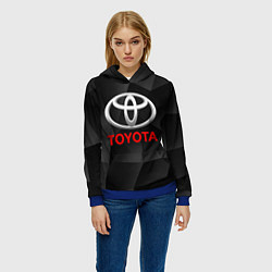 Толстовка-худи женская TOYOTA, цвет: 3D-синий — фото 2