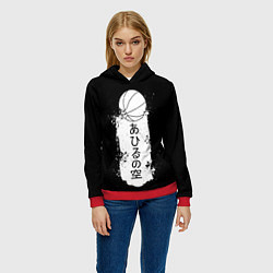 Толстовка-худи женская Ahiru no Sora, цвет: 3D-красный — фото 2