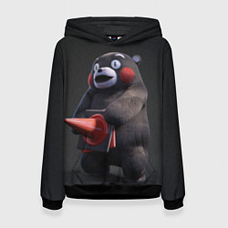 Толстовка-худи женская Kumamon, цвет: 3D-черный