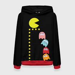 Толстовка-худи женская Pac-man, цвет: 3D-красный