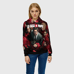 Толстовка-худи женская La Casa de Papel Z, цвет: 3D-черный — фото 2