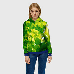 Толстовка-худи женская Листья, цвет: 3D-синий — фото 2