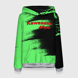 Толстовка-худи женская Kawasaki, цвет: 3D-меланж