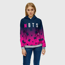 Толстовка-худи женская BTS БТС, цвет: 3D-меланж — фото 2