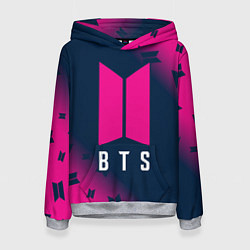 Толстовка-худи женская BTS БТС, цвет: 3D-меланж