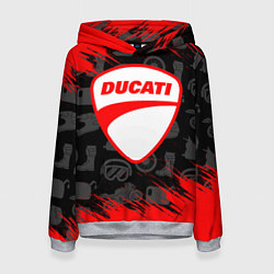 Толстовка-худи женская DUCATI 2, цвет: 3D-меланж