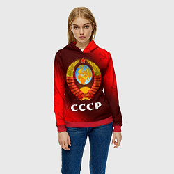 Толстовка-худи женская СССР USSR, цвет: 3D-красный — фото 2