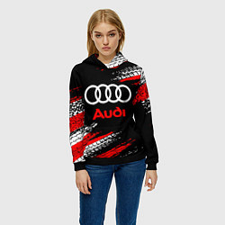 Толстовка-худи женская AUDI, цвет: 3D-черный — фото 2