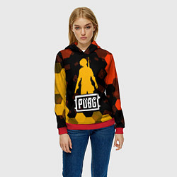 Толстовка-худи женская PUBG ПАБГ, цвет: 3D-красный — фото 2